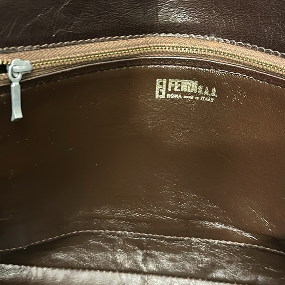 SOLD Fendi FF Logo Intrecciato Leather Shoulder Bag - Picture 14 of 17